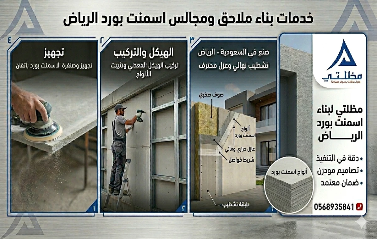 بناء ملاحق اسمنت بورد الرياض
